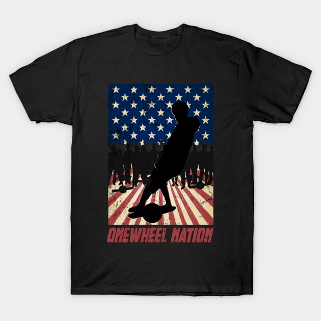 onewheel nation - onewheel electric skateboard T-Shirt by savage land 